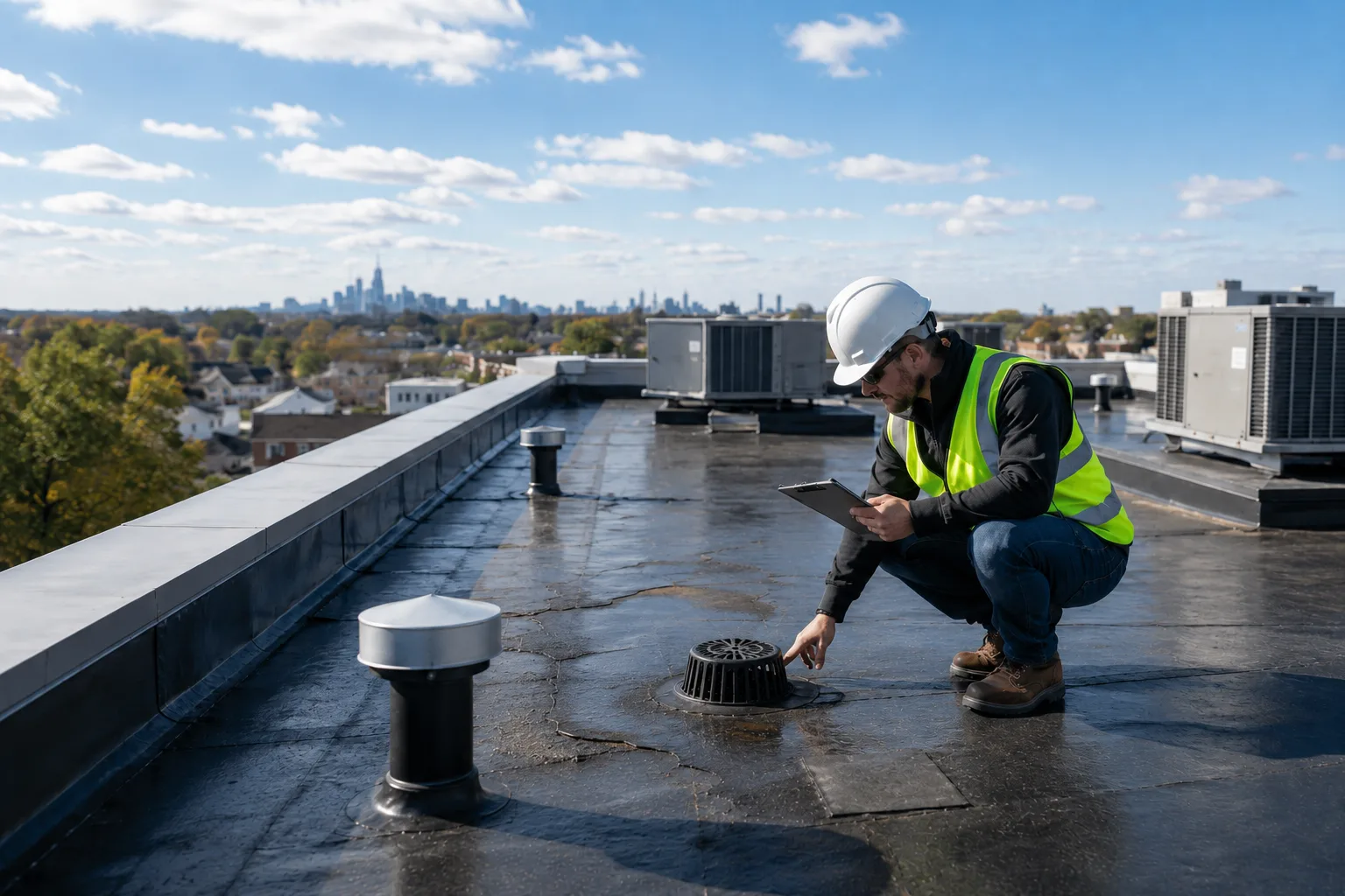Commercial roof project planning on a Chicago-area building