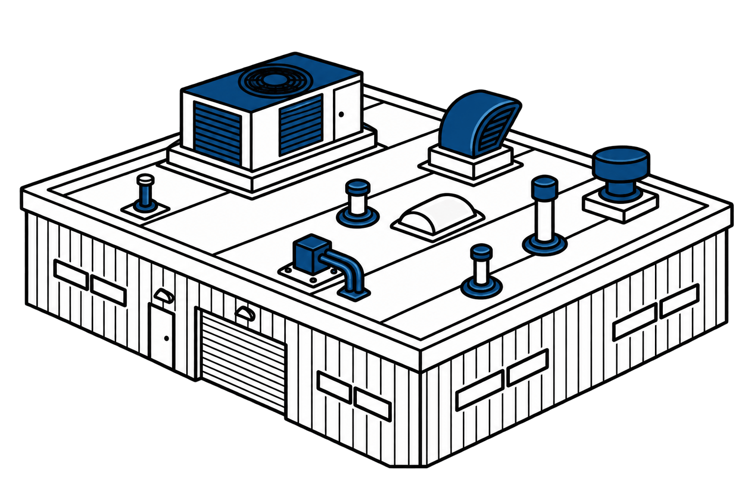 HVAC, exhaust equipment, curbs and penetrations