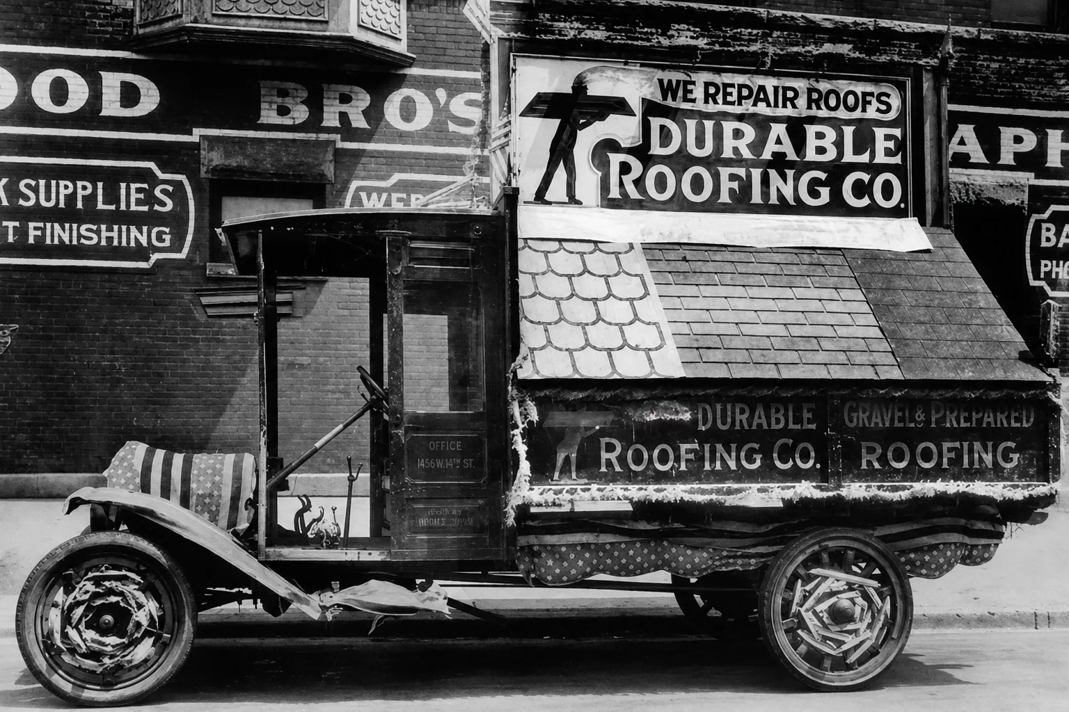 Durable Roofing history shows first motorized company vehicle in 1923
