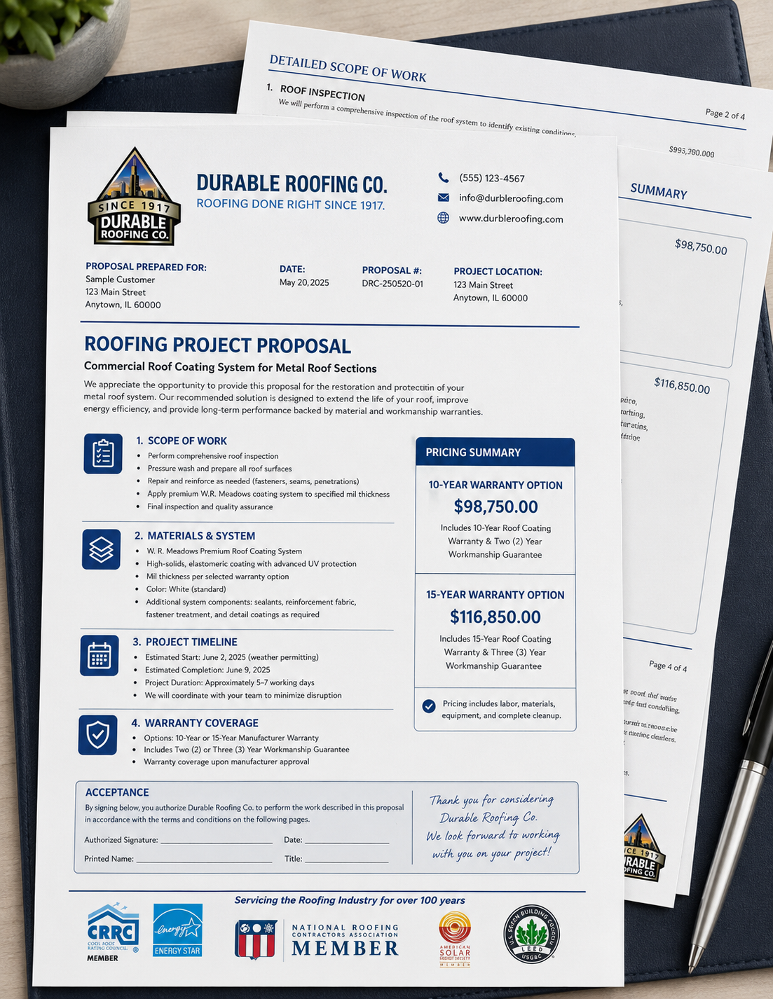 roofing proposal